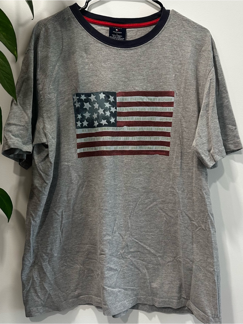 Genuine Y2K 2003 Tommy Hilfiger Oversized Tee American Flag Graphic Men’s Large